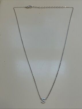 Handmade Sterling Silver 'S' Initial Necklace NWOT